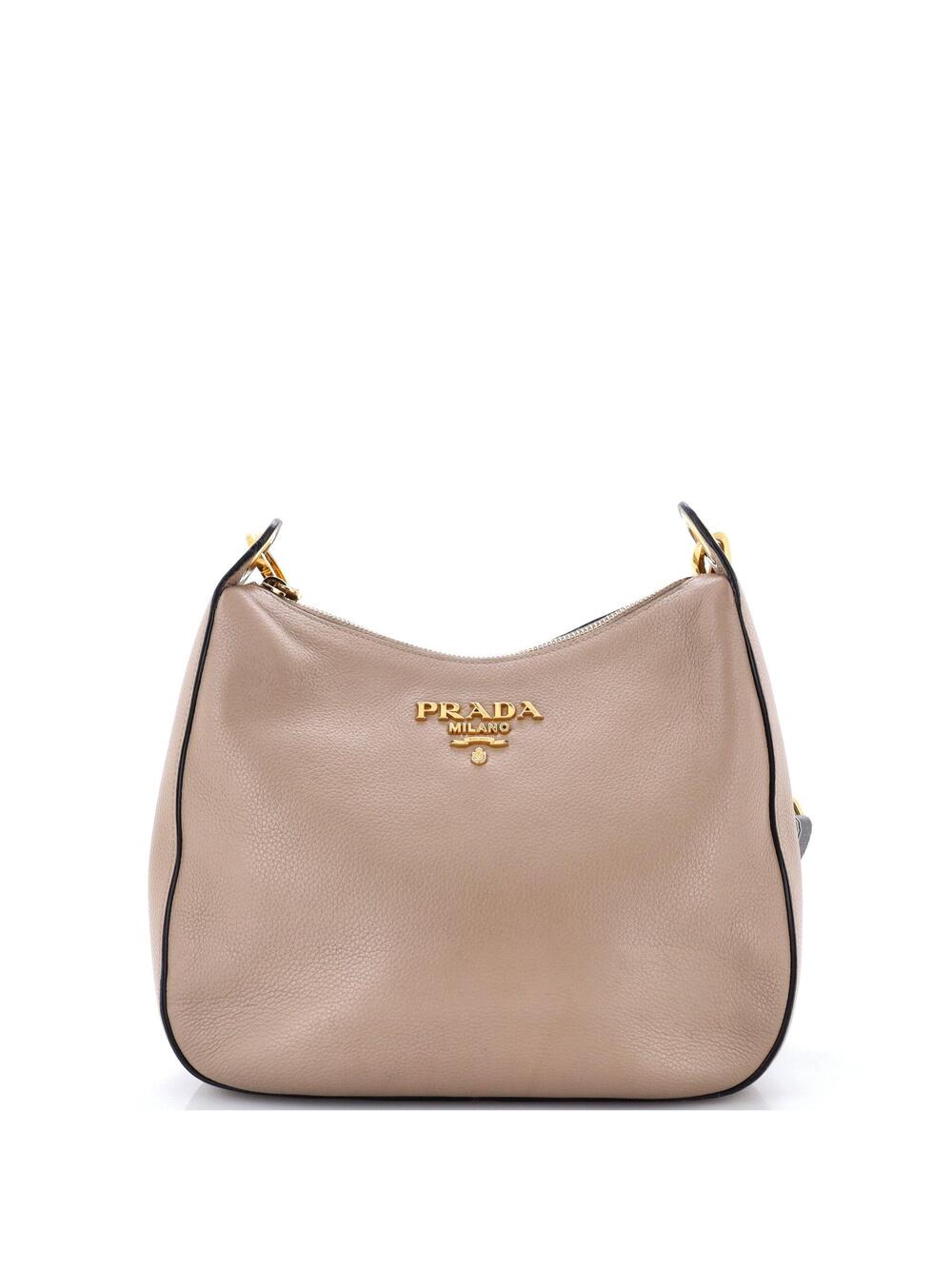 Prada Striped Strap Zip Hobo Vitello #306546P15B